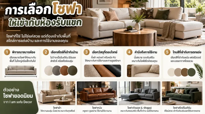 การเลือกโซฟาให้เข้ากับห้องรับแขก